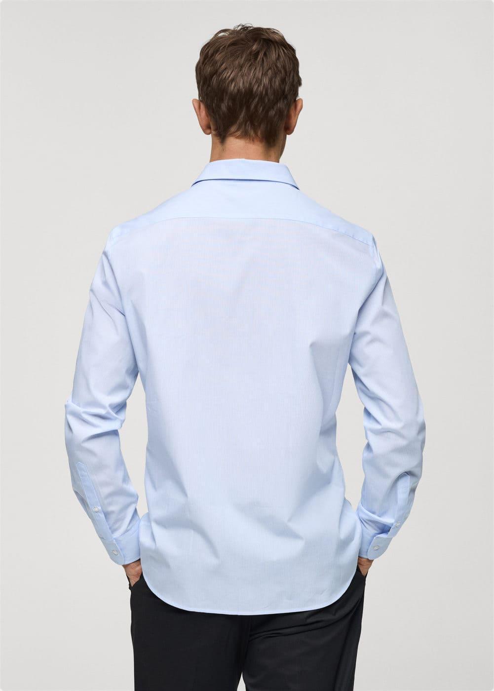 MANGO MAN - Regular-fit striped 100% cotton shirt sky blueMen Product Image