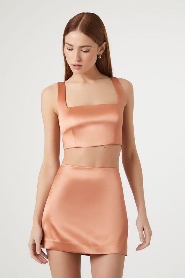 Fitted Satin Mini Skirt | Forever 21 Product Image