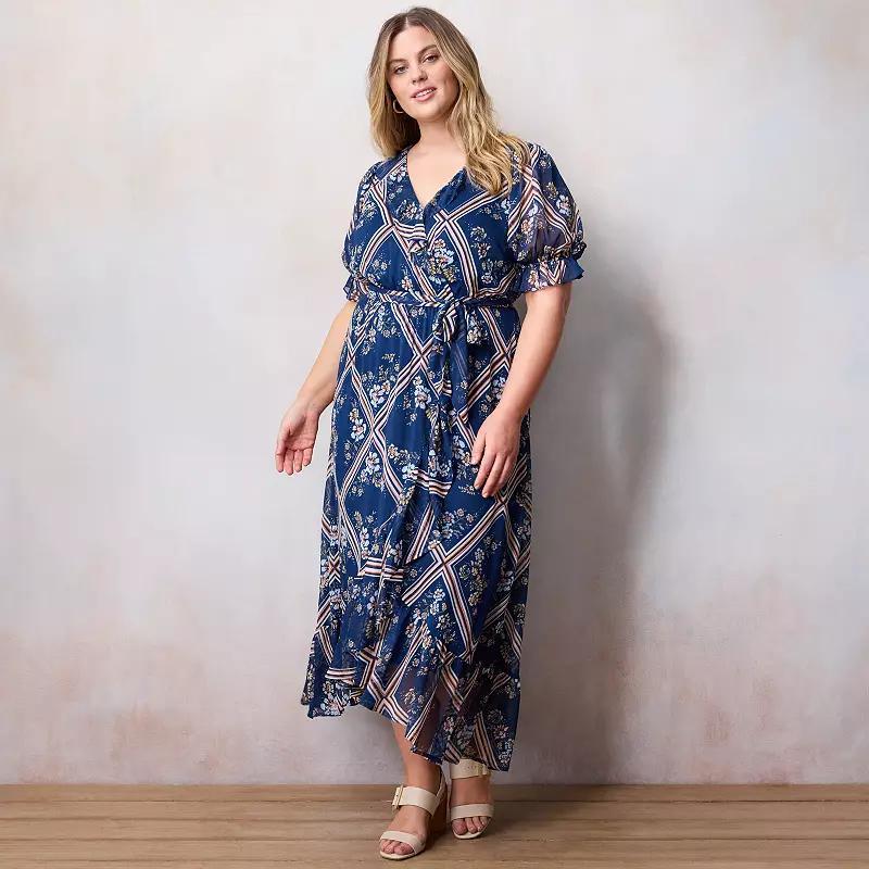 Plus Size LC Lauren Conrad Ruffled Wrap Maxi Dress, Womens product image