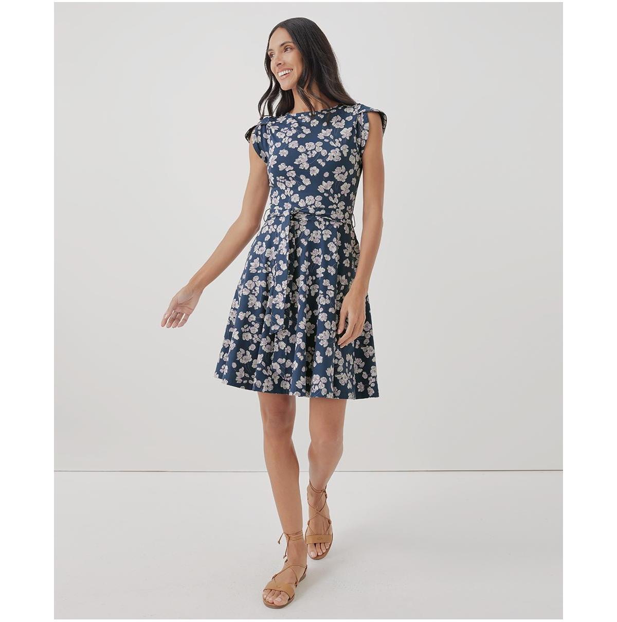 Pact Womens Organic Cotton Fit & Flare Petal Sleeve Dress Product Image