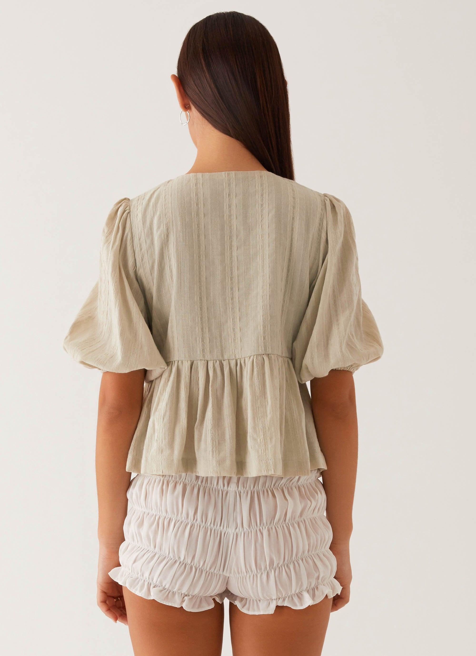 Western Wind Tie Top - Sage Product Image