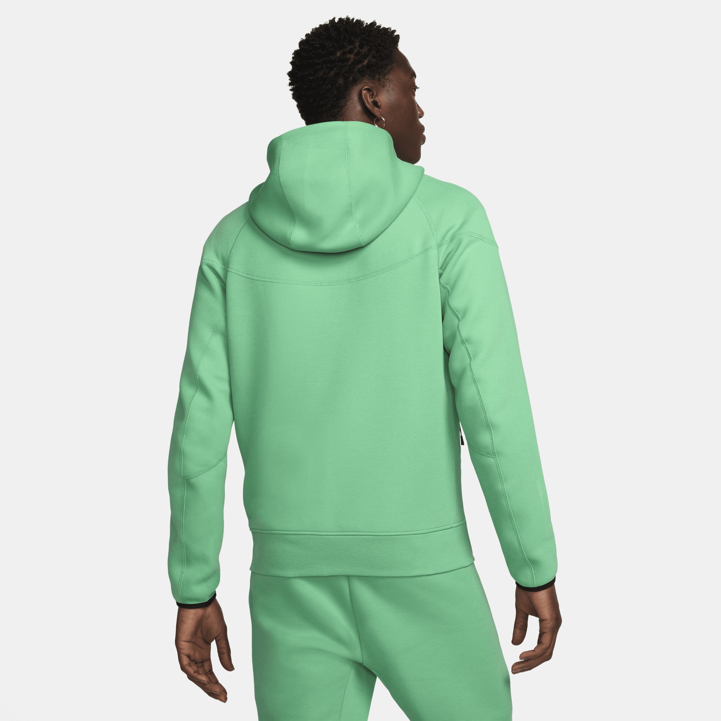 Nike Mens Nike Tech Fleece Full-Zip Hoodie - Mens Black/Spring Green Product Image