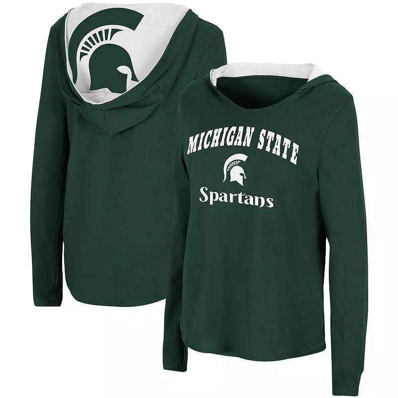 Womens Colosseum Michigan State Spartans Catalina Hoodie Long Sleeve T-Shirt Product Image