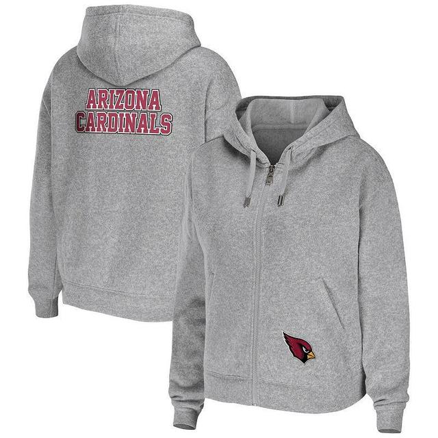 Womens WEAR by Erin Andrews Heathered Gray Arizona Cardinals Team Full-Zip Hoodie Product Image