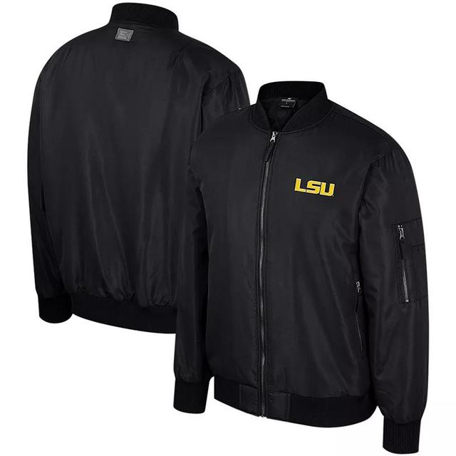 Mens Colosseum  Black Arkansas Razorbacks Full-Zip Bomber Jacket Product Image