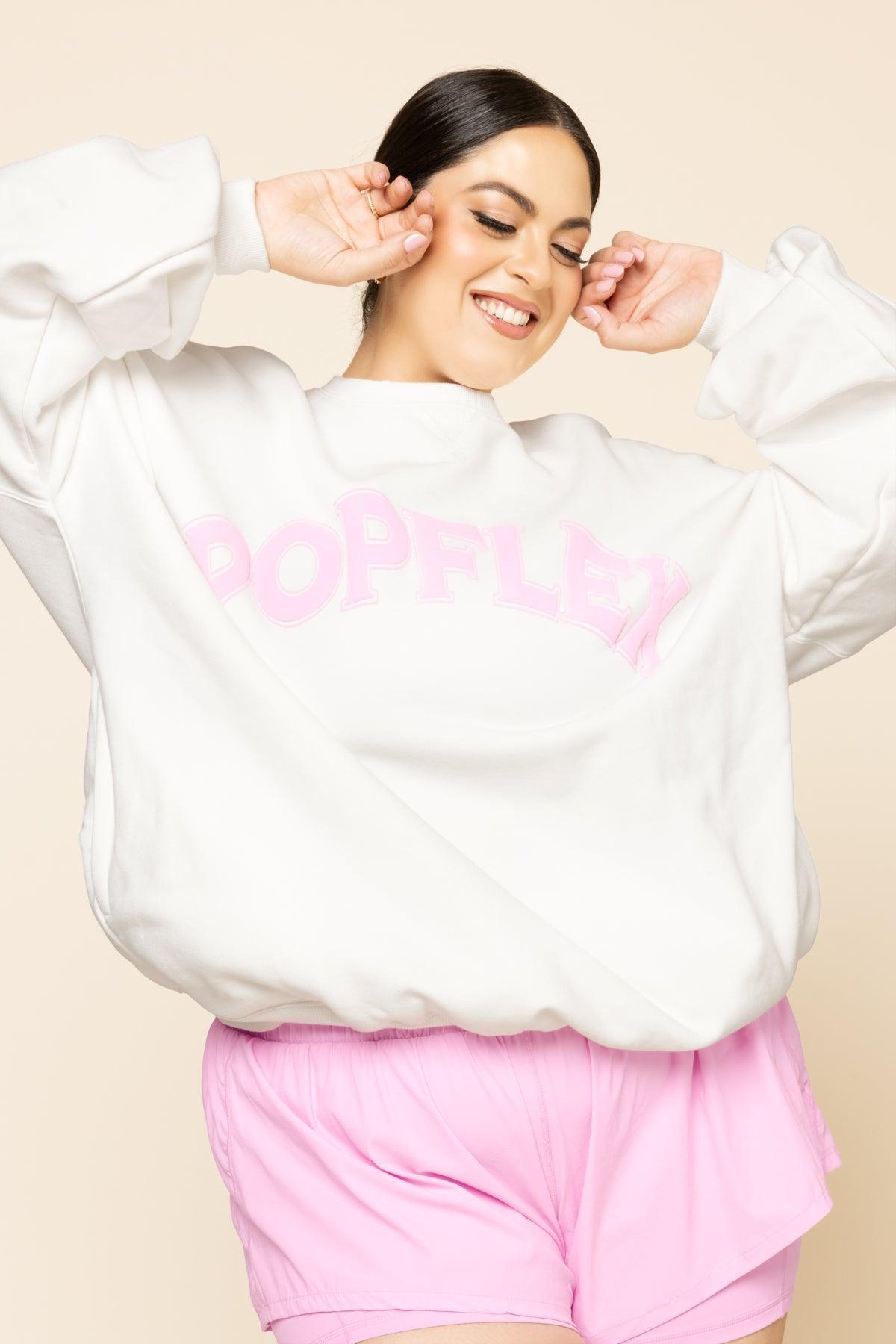 POPFLEX® Cloud Crewneck Sweater - White Product Image