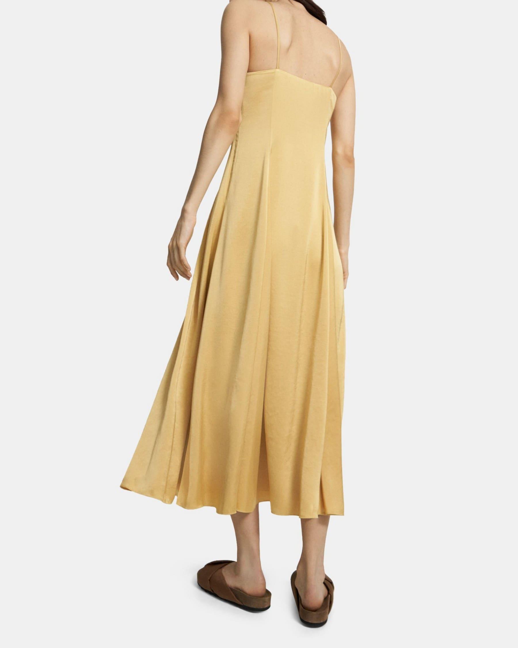 Cami Midi Dress in Crushed Satin Product Image