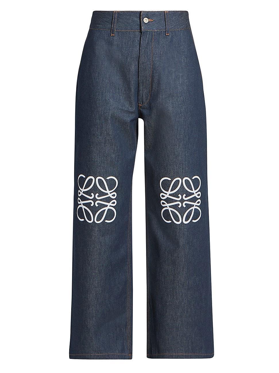 Womens Anagram Mid-Rise Baggy Jeans Product Image