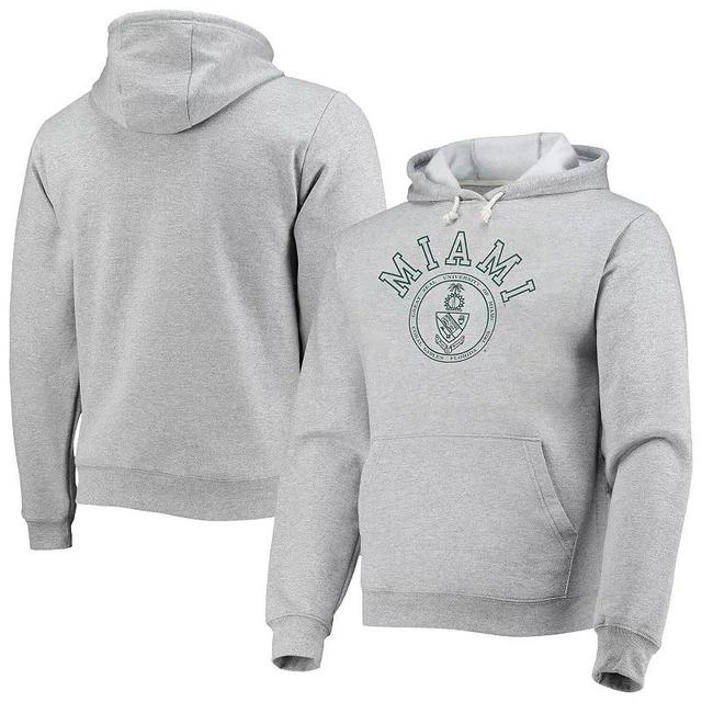 Mens League Collegiate Wear Heathered Gray Miami Hurricanes Seal Neuvo Essential Fleece Pullover Hoodie Product Image