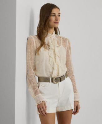 Women's Ruffled Lace Shirt Product Image