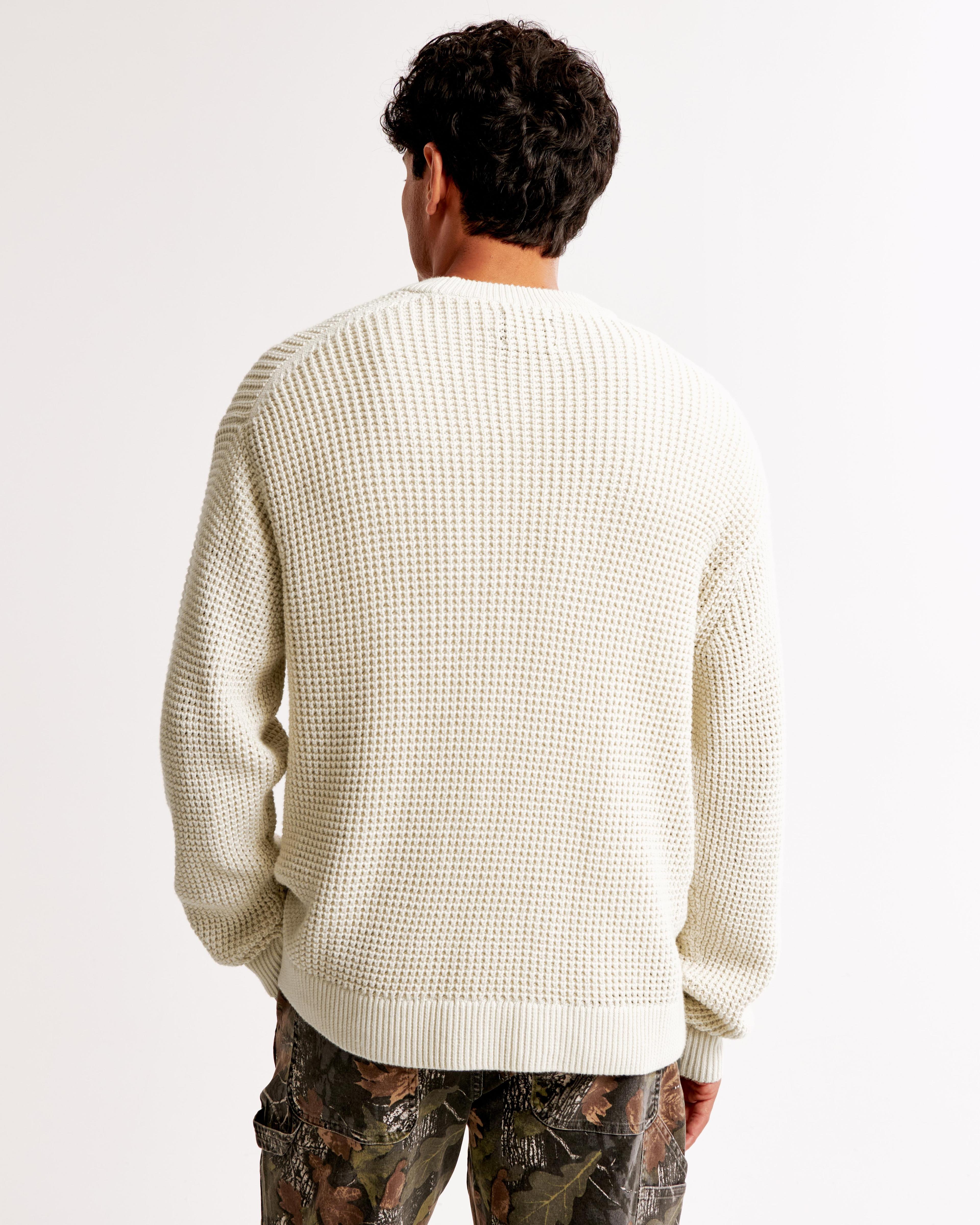 Oversized Waffle Crew Sweater Product Image