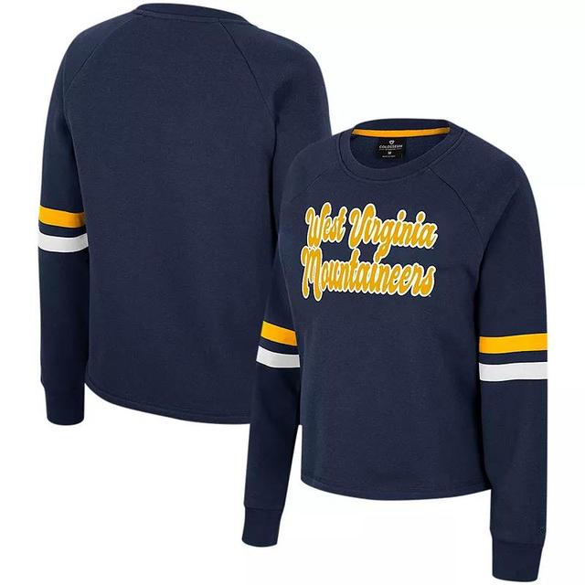 Womens Colosseum West Virginia Mountaineers Talent Competition Raglan Pullover Sweatshirt Blue Product Image