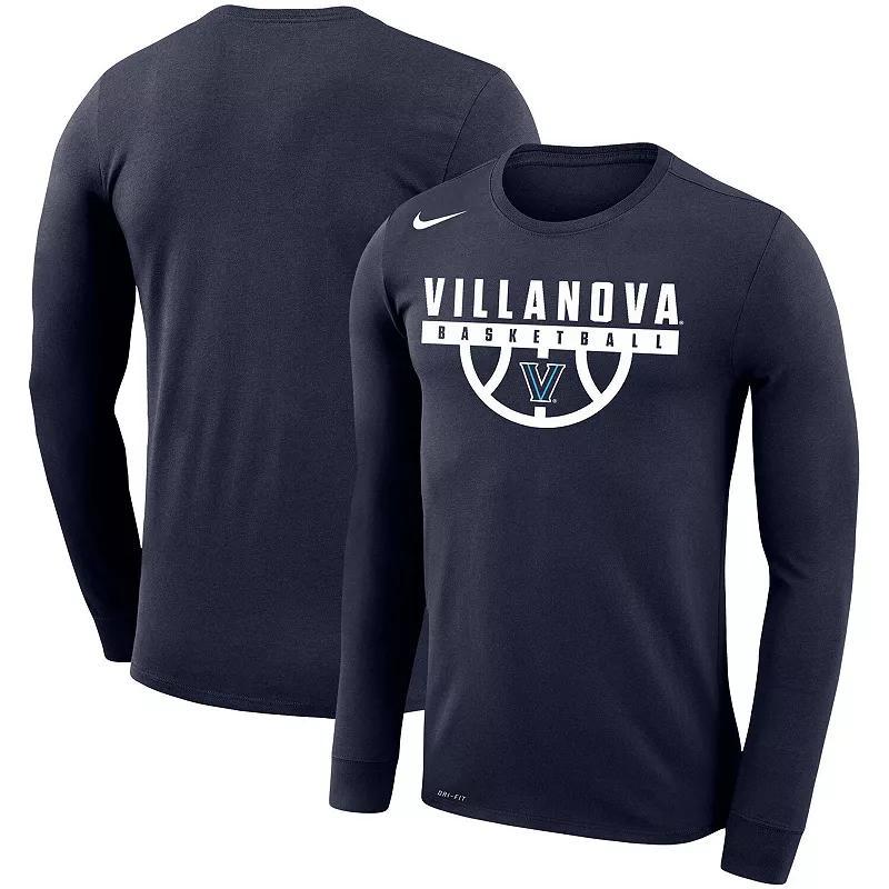 Mens Nike Navy Villanova Wildcats Basketball Drop Legend Long Sleeve Performance T-Shirt VIL Blue Product Image