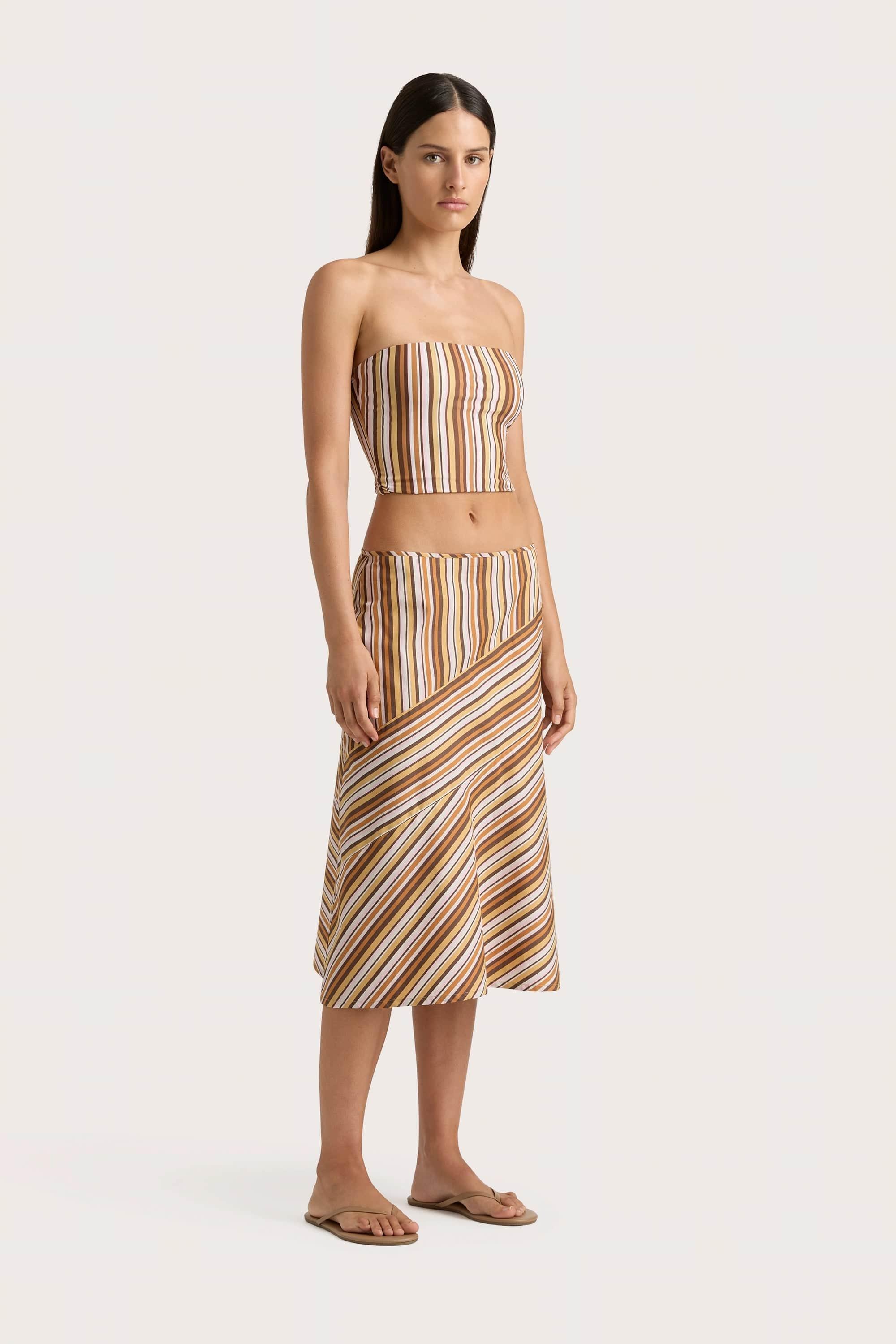 En Vau Maxi Dress Terracotta Stripe Product Image