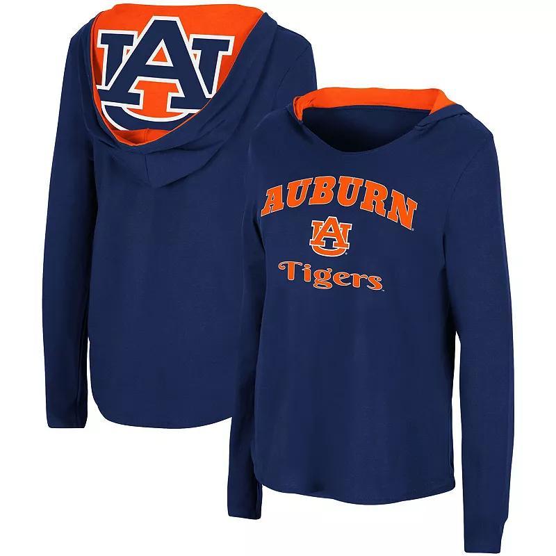 Womens Colosseum Auburn Tigers Catalina Hoodie Long Sleeve T-Shirt Blue Product Image