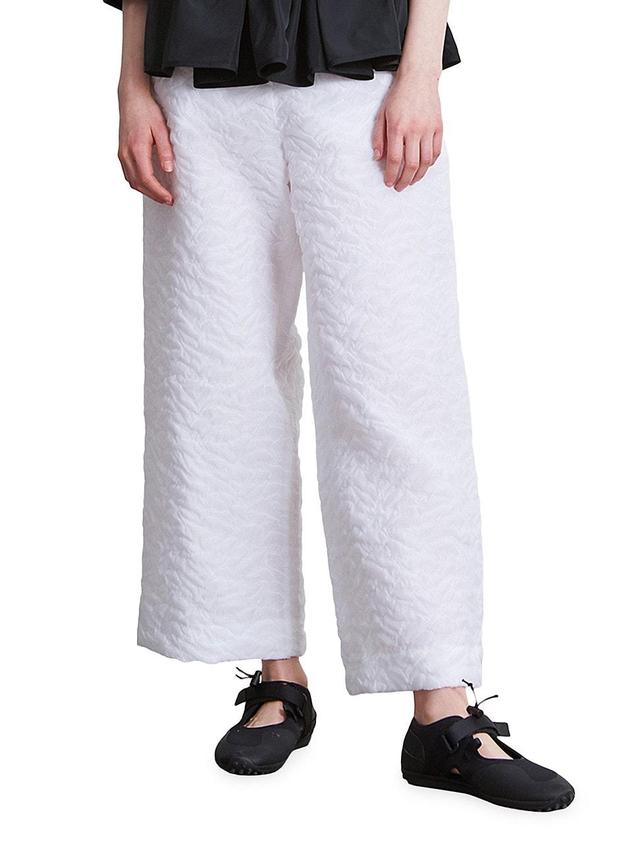 Womens Textured Straight-Leg Trousers Product Image