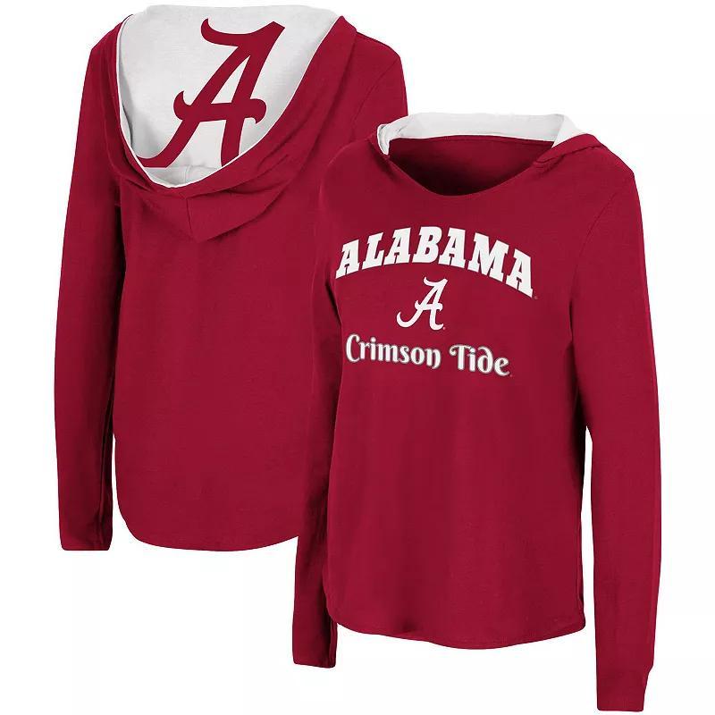 Womens Colosseum Crimson Alabama Crimson Tide Catalina Hoodie Long Sleeve T-Shirt Product Image