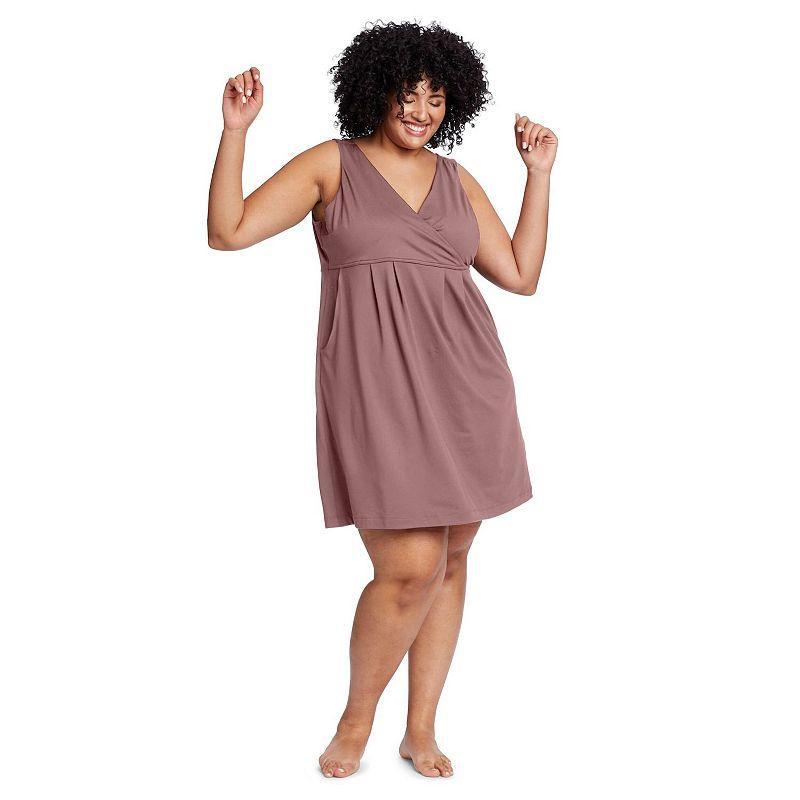 Plus Size Eddie Bauer Plus Aster Crossover Mini Dress, Womens Dusty Purple Product Image