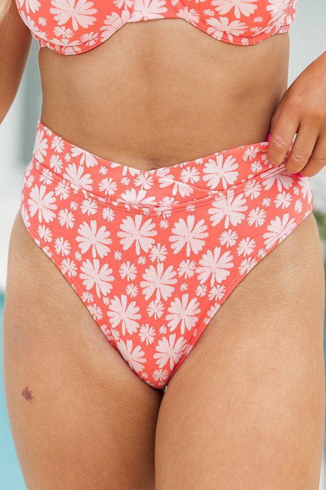 Splash Around Coral Floral Crossover Bikini Bottoms Product Image