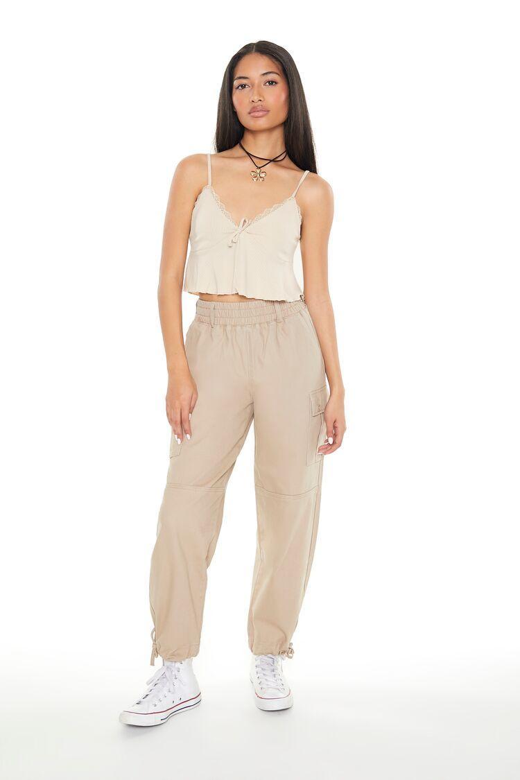 Twill Tie-Hem Cargo Pants | Forever 21 product image