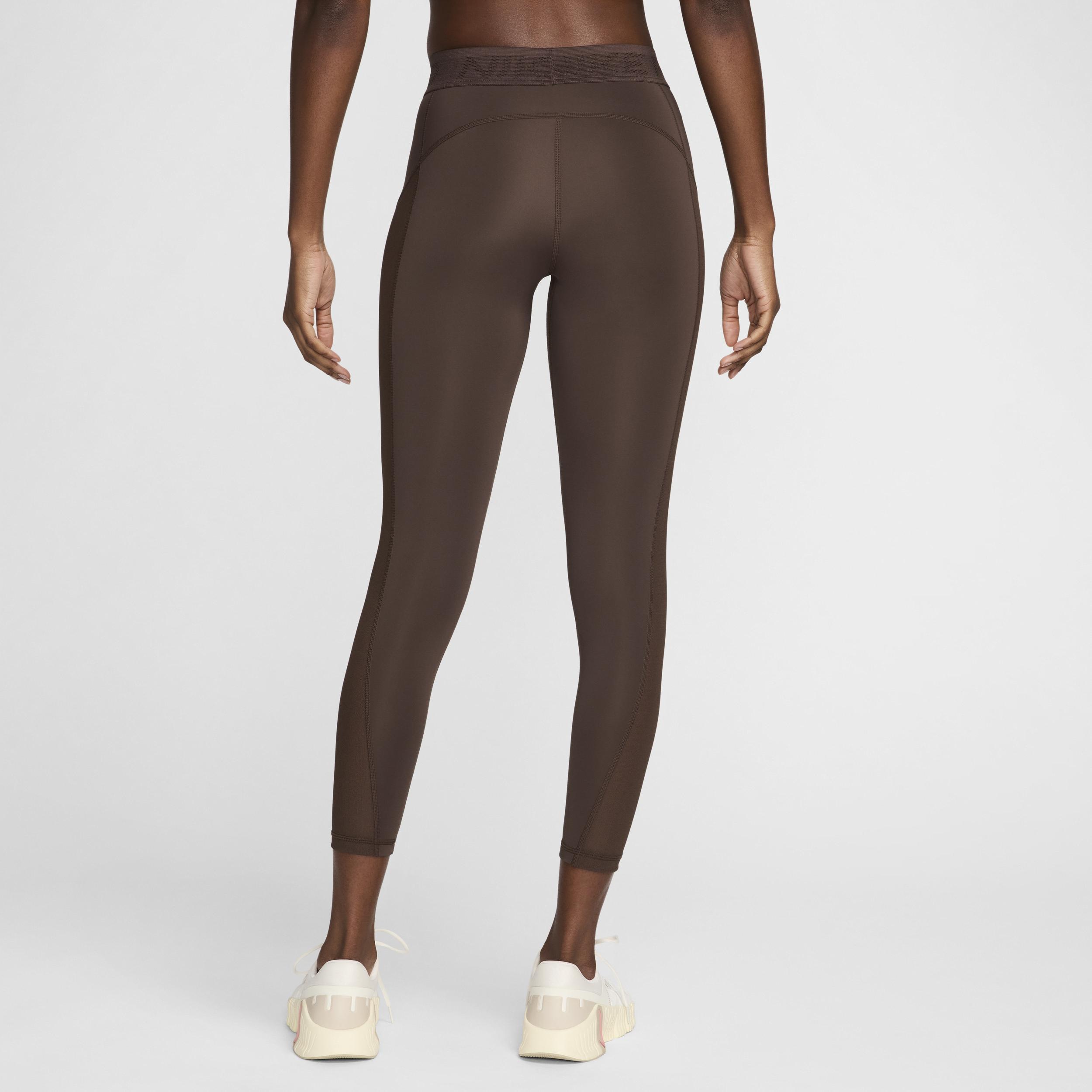 Womens Nike Pro Mid-Rise 7/8 Mesh-Paneled Leggings Product Image