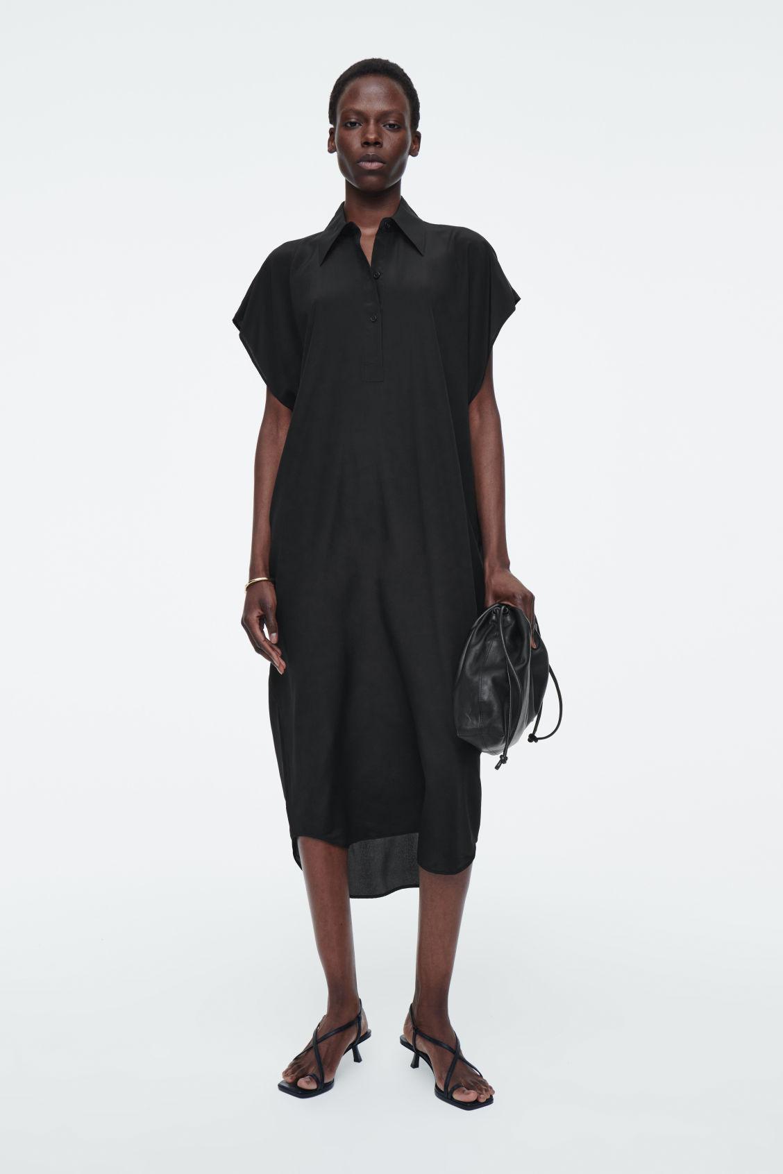 OVERSIZED SILK MIDI SHIRT DRESS product image