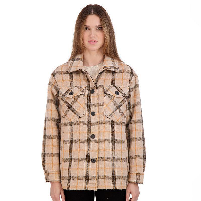 Juniors Sebby Plaid Shacket, Womens Product Image