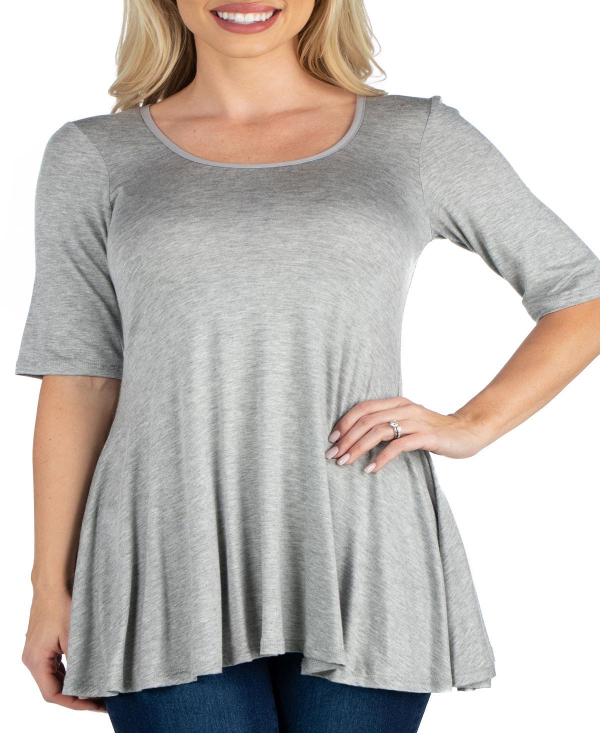 Womens Elbow Sleeve Swing Tunic Top Product Image