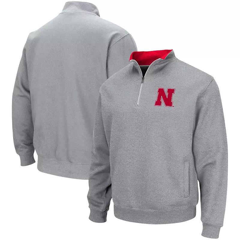 Mens Colosseum Heathered Gray Auburn Tigers Tortugas Team Logo Quarter-Zip Jacket Grey Product Image