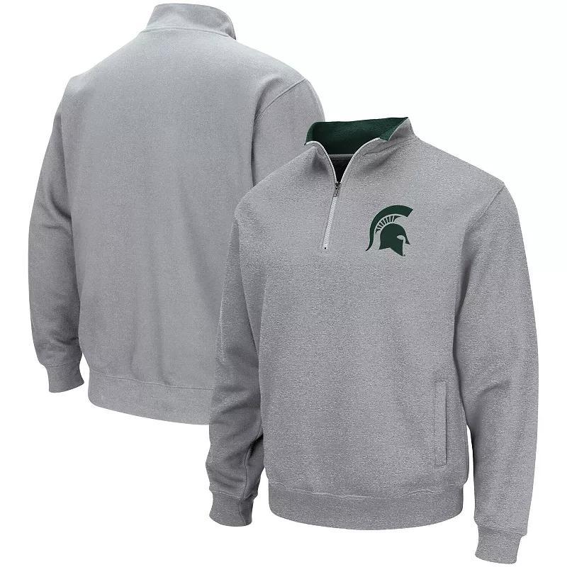 Mens Colosseum Heathered Gray Michigan State Spartans Tortugas Team Logo Quarter-Zip Jacket MSU Grey Product Image