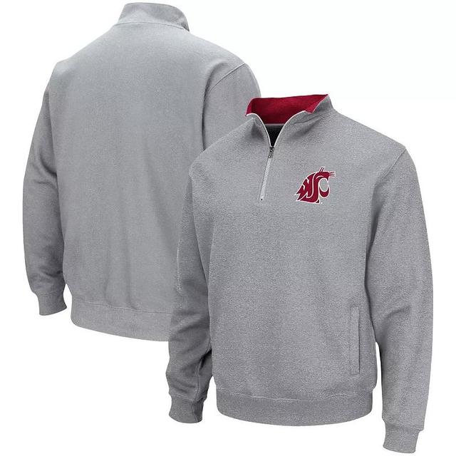 Mens Colosseum Heathered Gray LSU Tigers Tortugas Team Logo Quarter-Zip Jacket Grey Product Image