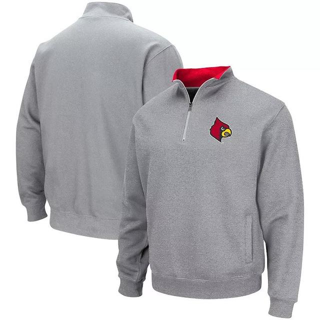 Mens Colosseum Heathered Gray Louisville Cardinals Tortugas Team Logo Quarter-Zip Jacket Product Image