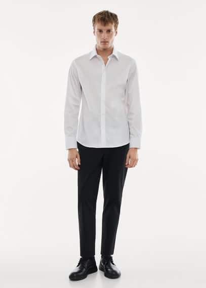 MANGO MAN - Slim fit stretch cotton shirt whiteMen Product Image