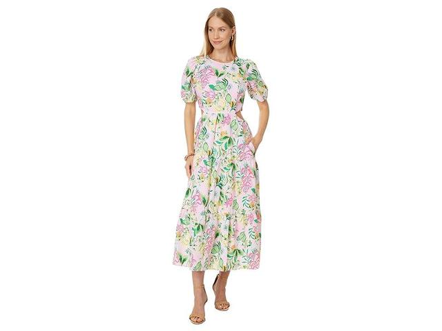 Lilly Pulitzer Lyssa Short Sleeve Cotton Midi Dress Via Amore Spritzer) Women's Dress Product Image