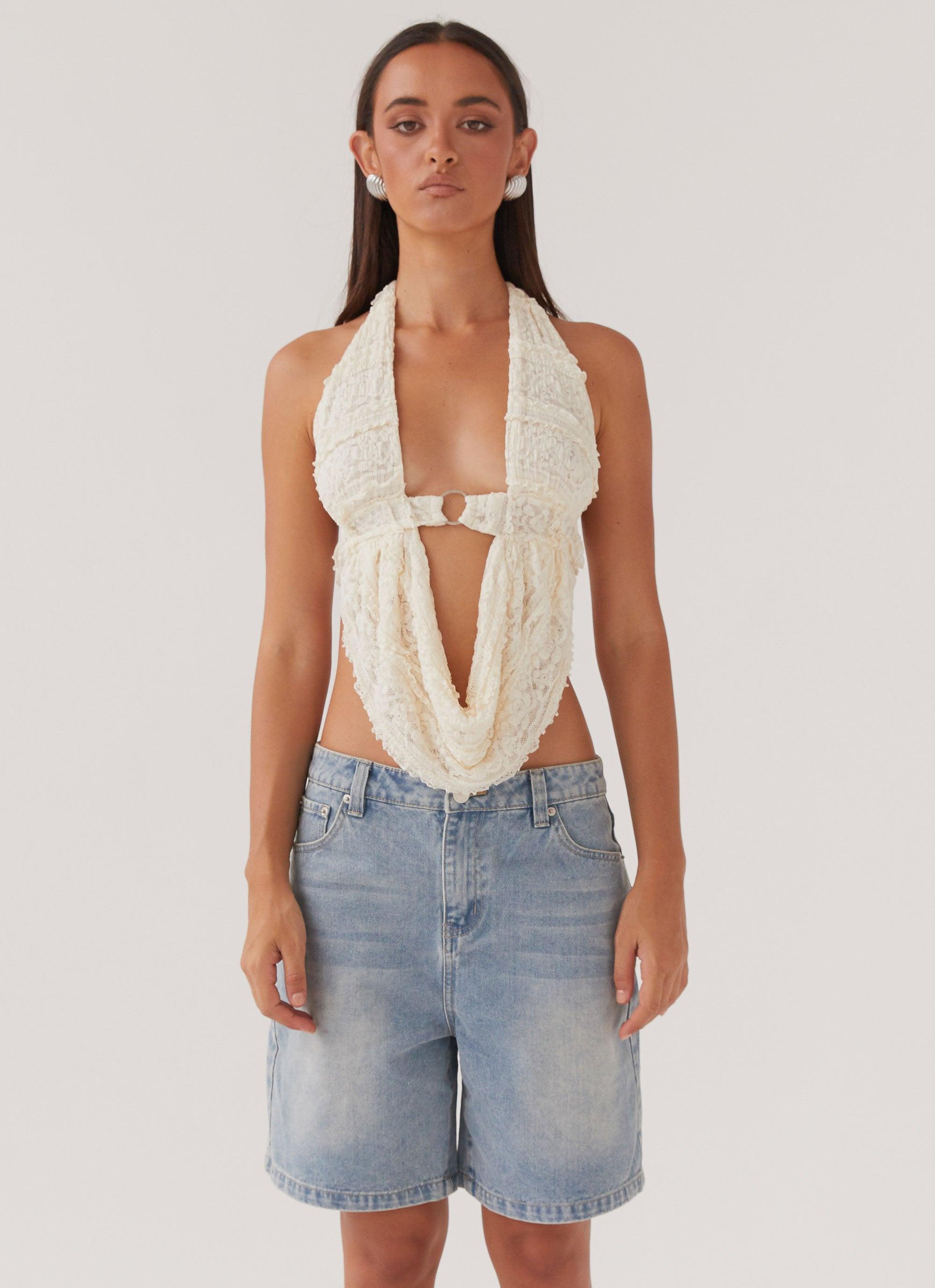 Island Hues Halter Top - Ivory Product Image