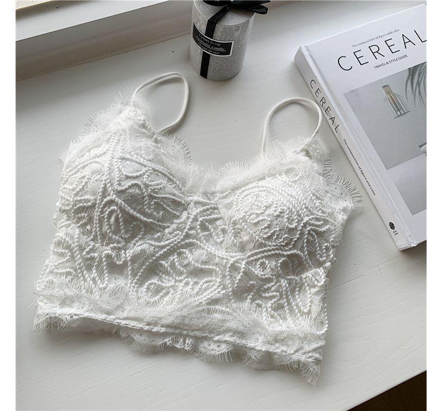 Lace Cropped Cami Top Product Image