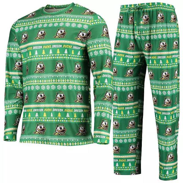 Mens Concepts Sport Oregon Ducks Ugly Sweater Long Sleeve T-Shirt and Pants Sleep Set Product Image