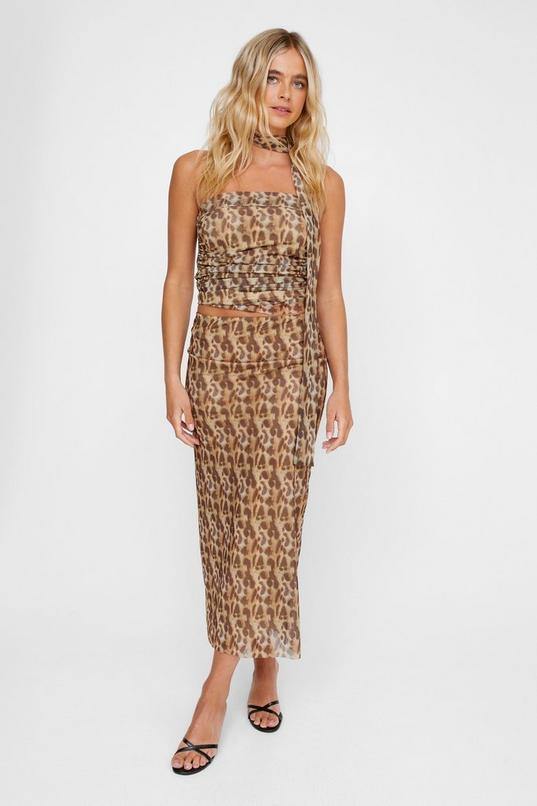 Animal Print Bandeau And Maxi Skirt Co-ord Product Image