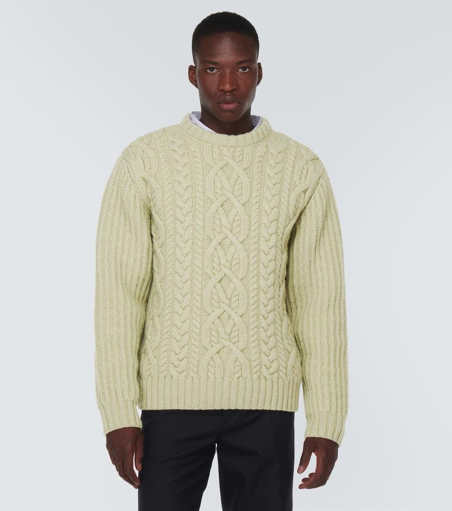 DRIES VAN NOTEN Green Crewneck Sweater In Light Green Product Image