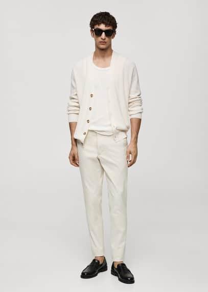 MANGO MAN - Slim fit serge chino trousers light/pastel greyMen Product Image