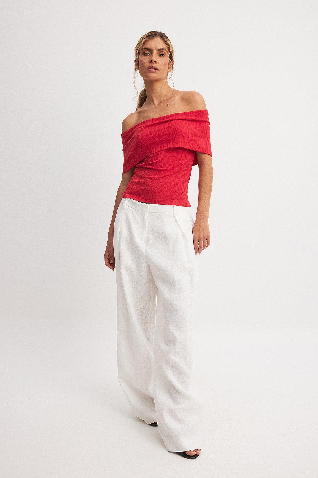 Off Shoulder Rib Top Product Image