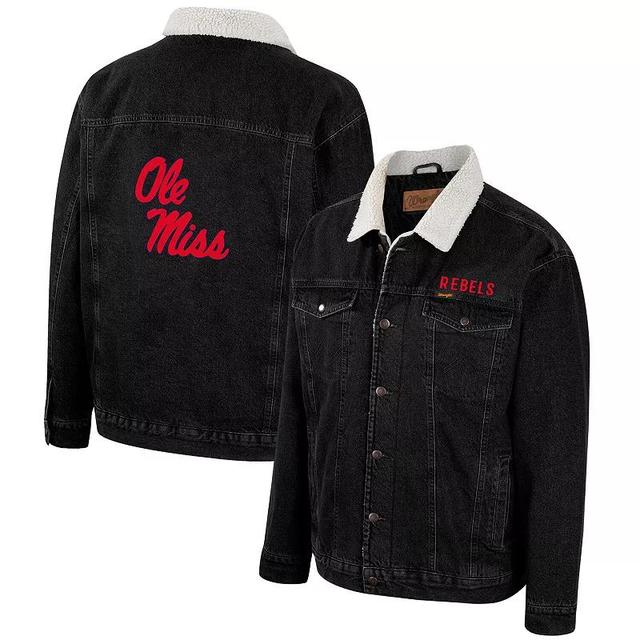 Mens Colosseum x Wrangler Charcoal Ole Miss Rebels Western Button-Up Denim Jacket Product Image