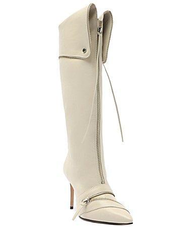 Schutz Arla Up Leather Zip Front Cuffed Tall Dress Boots Product Image