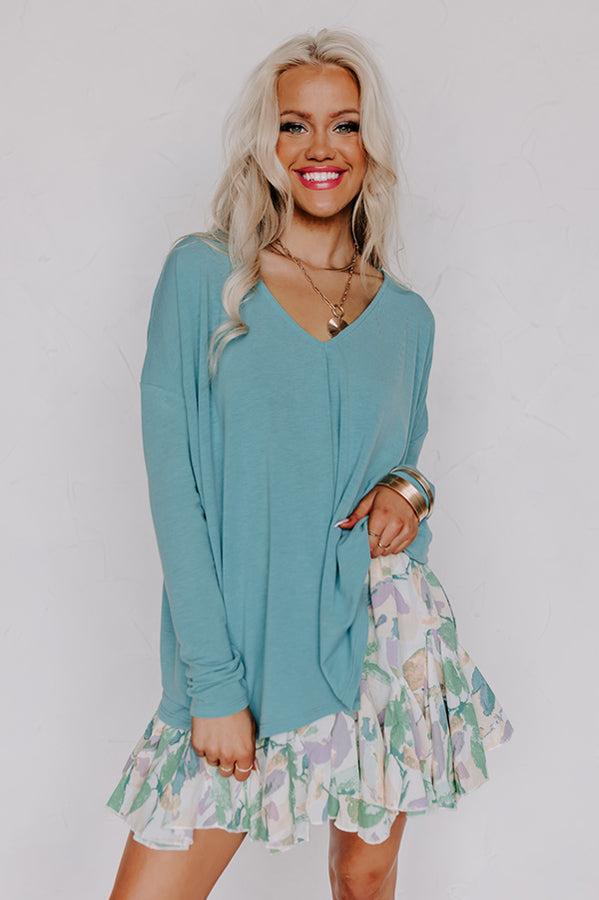 Closer To Home Shift Top in Light Turquoise Product Image