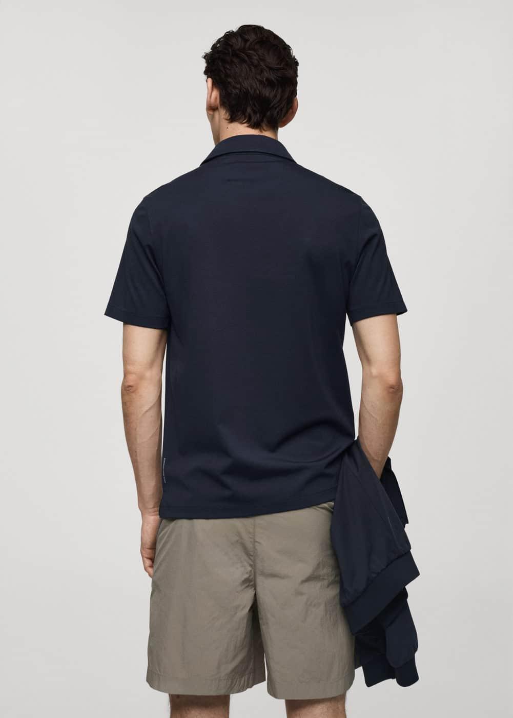 MANGO MAN - Slim-fit quick-drying polo shirt dark navyMen Product Image