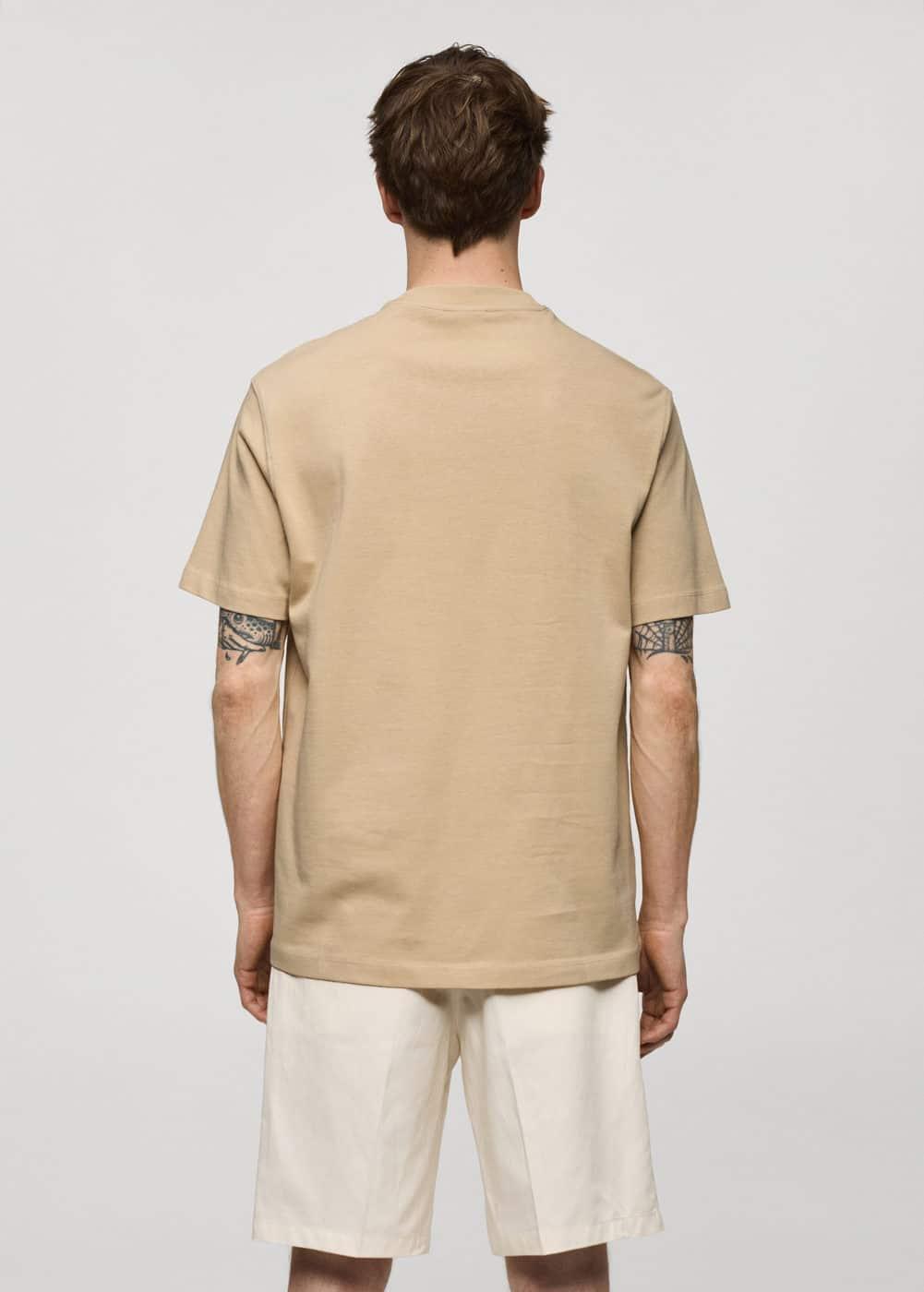 MANGO MAN - Basic 100% cotton relaxed-fit t-shirt beigeMen Product Image