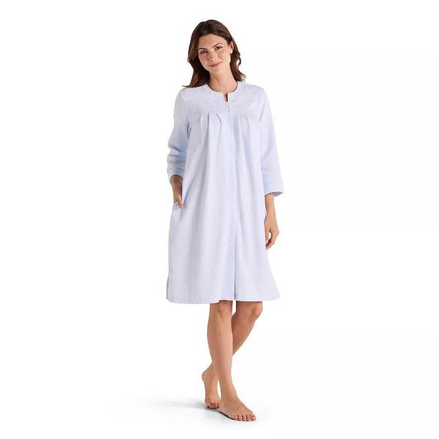 Womens Miss Elaine Essentials Brushed Waffle Short Snap Robe Product Image