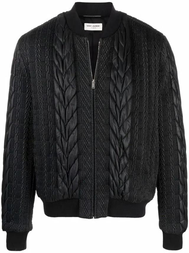 Men's Cable Effect Teddy Jacket In 1001 Product Image