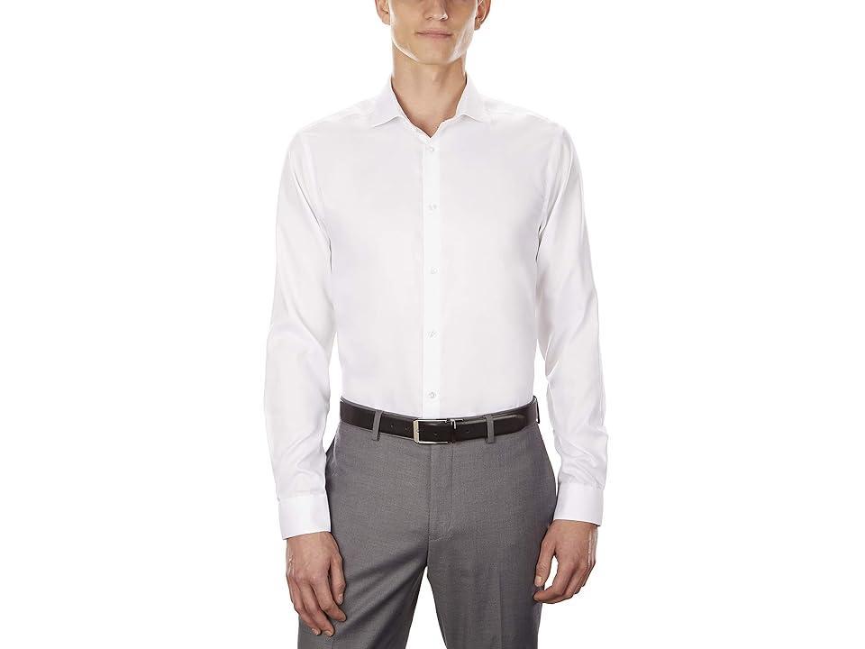 Calvin Klein Men's Dress Shirt Slim Fit Non Iron Stretch Solid French Cuff (White) Men's Long Sleeve Button Up Product Image