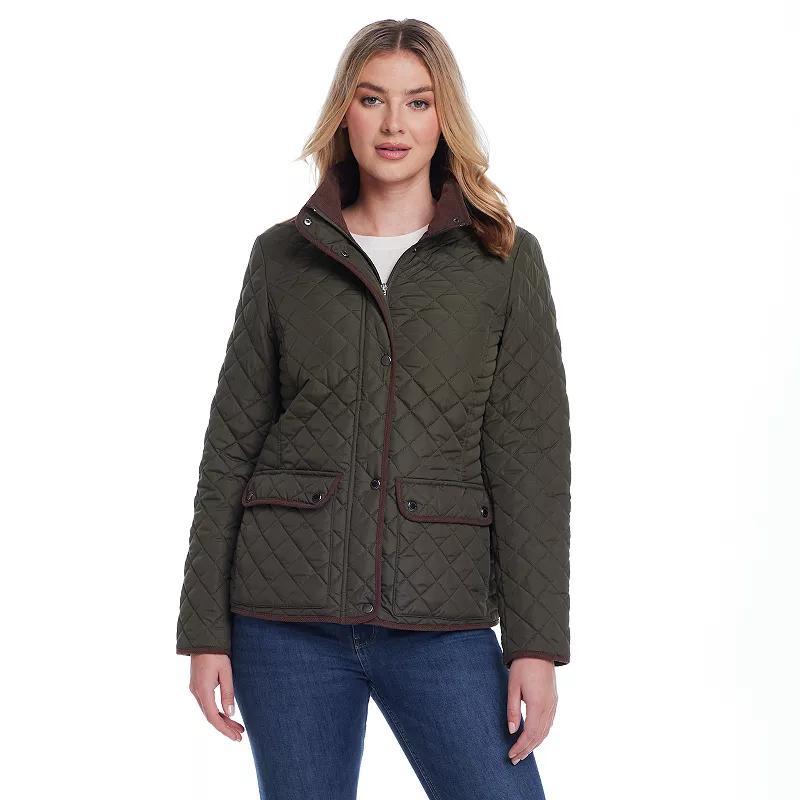 Womens Weathercast Quilted Barn Jacket Dusty Green Product Image